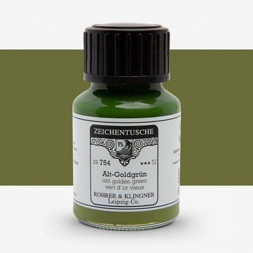  Rohrer & Klingner Calligraphy & Drawing Ink 50ml Golden Green 