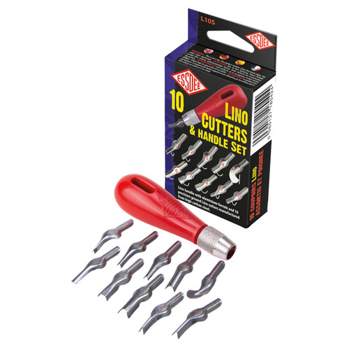 ESSDEE Essdee Lino Cutters in Styles No 1 to 10 with Handle Set of 10 