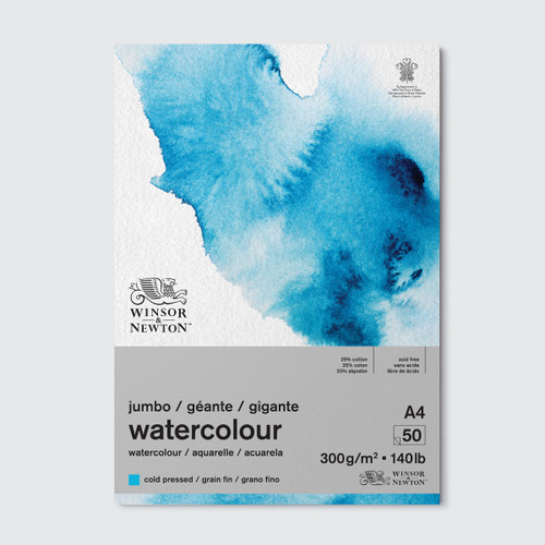  Winsor & Newton Jumbo Watercolour Pad Cold Pressed 300gsm 50 Sheets A4 