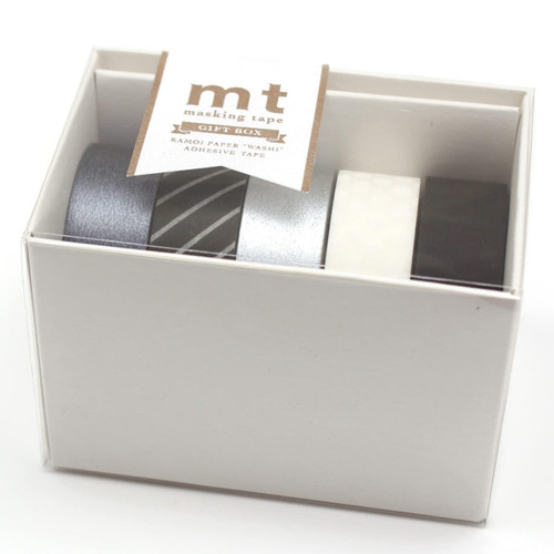  MT Washi Masking Tape Gift Box 15mm x 7m Monotone 3 Set of 5 