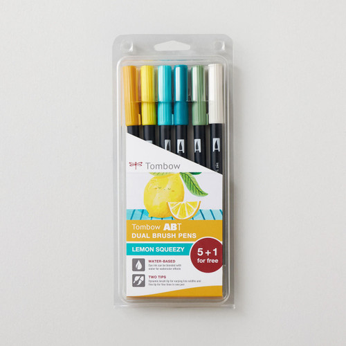  Tombow Dual Brush Pen (5+1 Set) Lemon Squeezy Set of 6 