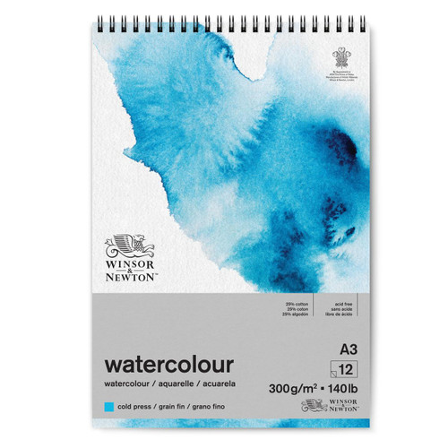  Winsor & Newton  Watercolour Spiral Bound Pad Cold Pressed (NOT) 300gsm A3 297 x 420mm 