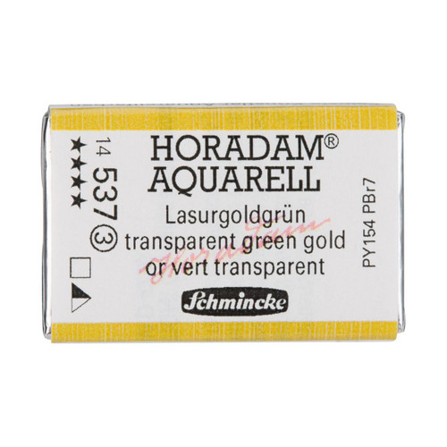  Schmincke Horadam Aquarell Watercolour Full Pan Transparent Green Gold (537) 