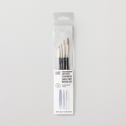  Cass Art Artists' Synthetic Sable Mix Brush Round Set of 4 