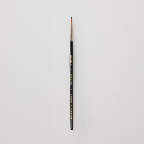  Cass Art Artists' Synthetic Sable Mix Short Handle Brush Round Size 1 