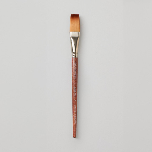  Cass Art Artists' Synthetic Brown Short Handle Brush One Stroke 3/4 Inches 
