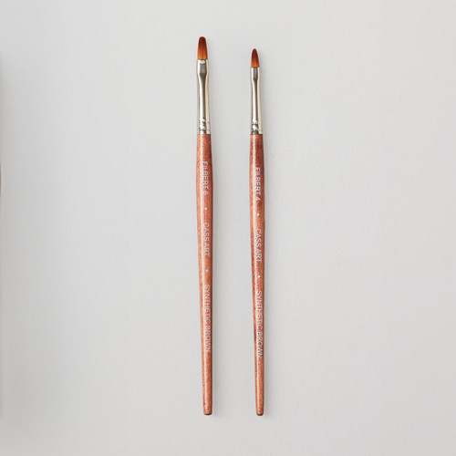  Cass Art Artists' Synthetic Brown Short Handle Brush Filbert 