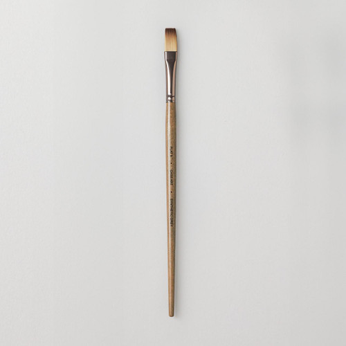  Cass Art Artists' Synthetic Grey Long Handle Brush Flat Size 8 