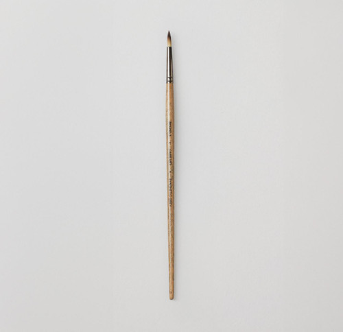  Cass Art Artists' Synthetic Grey Long Handle Brush Round Size 3 