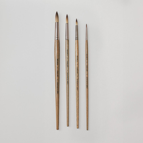  Cass Art Artists' Synthetic Grey Long Handle Brush Round 