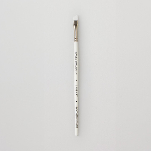  Cass Art Artists' Synthetic White Short Handle Brush Angle Shader 1/4 Inches 