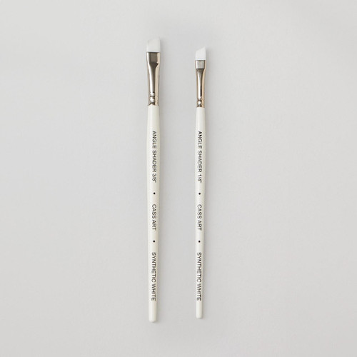  Cass Art Artists' Synthetic White Short Handle Brush Angle Shader 