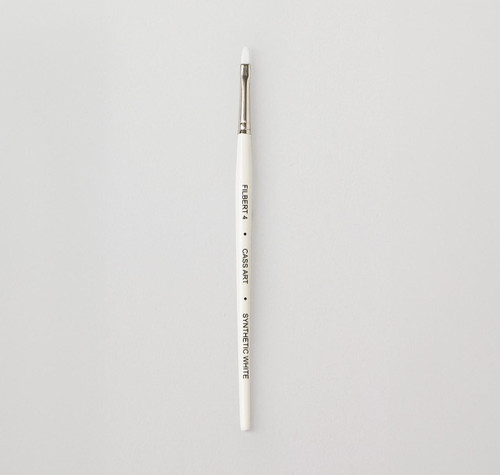  Cass Art Artists' Synthetic White Short Handle Brush Filbert Size 4 