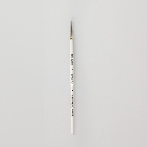  Cass Art Artists' Synthetic White Short Handle Brush Round Size 0 