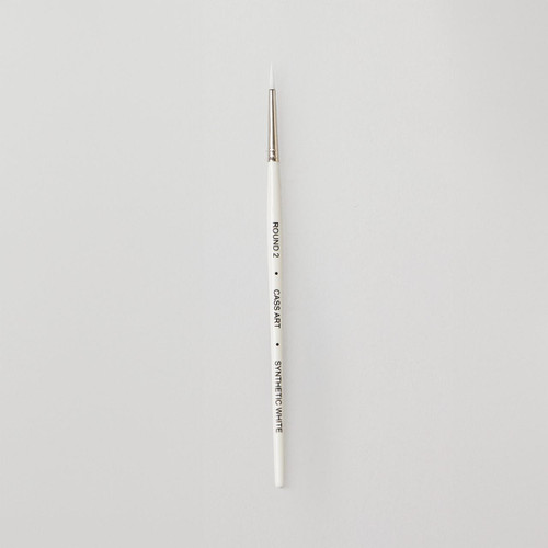  Cass Art Artists' Synthetic White Short Handle Brush Round Size 2 