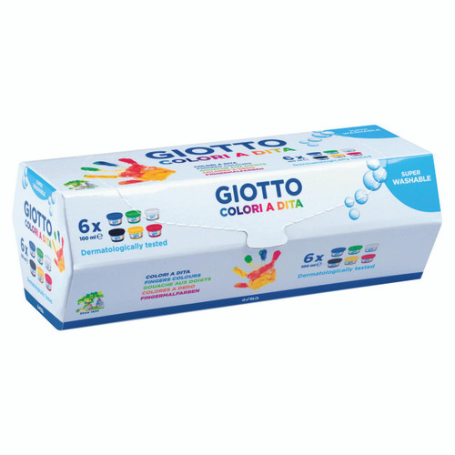  Giotto Washable Finger Paints 100ml Assorted Colours Set of 6 