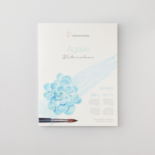  Hahnemuhle Agave Fibre Watercolour Block Cold Pressed (NOT) 290gsm 12 Sheets 30 x 40cm 