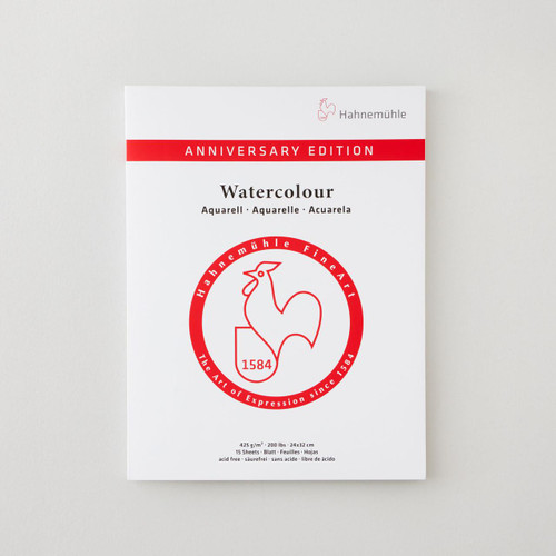  Hahnemuhle Anniversary Edition Watercolour Block 425gsm 15 Sheets Matte Cold Pressed (NOT) 24 x 32cm 