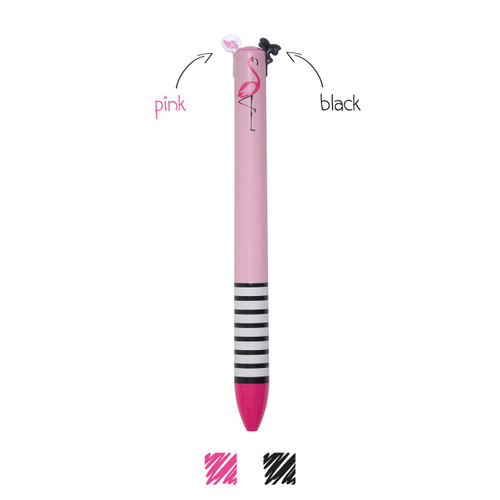  Legami Click&Clack Two Colour Pen Miss Flamingo 