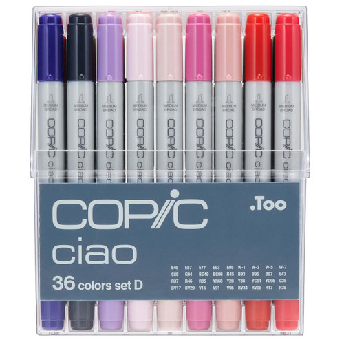 Copic Ciao Markers Set D Assorted Colours Set of 36 