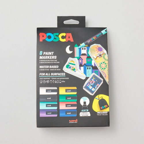 Posca Large Set Posca Pouch Assorted Colours Set of 8 | Cass Art