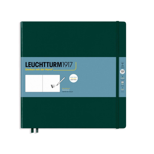  Leuchtturm1917 Sketchbook Square 112 Pages 22.5cm x 22.5xm Forest Green 