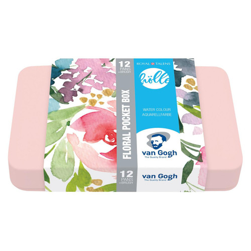  Van Gogh Watercolour Pocket Box Half Pan Floral Colours Set of 12 