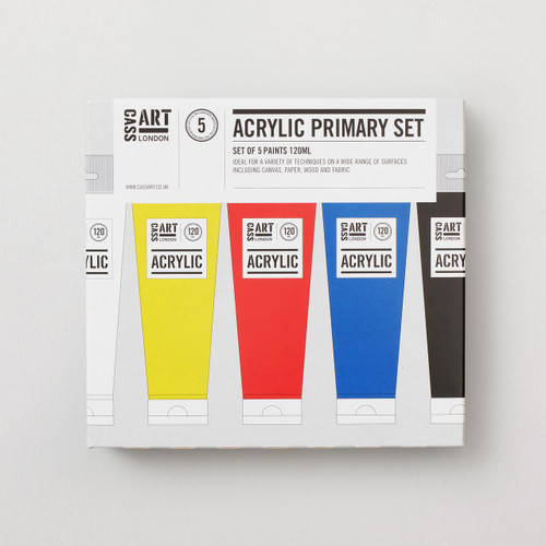  Cass Art Acrylic 120ml Assorted Colours Set of 5 