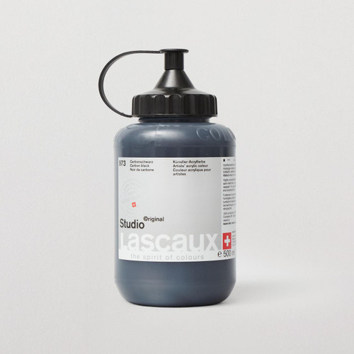  Lascaux Studio Acrylic 500ml Carbon Black 