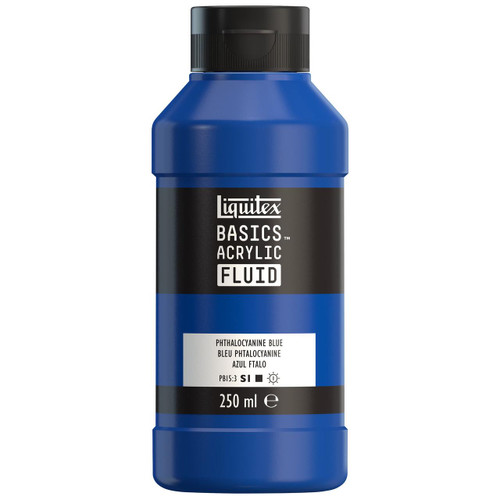  Liquitex Basics Fluid Acrylic 250ml Phthalocyanine Blue 