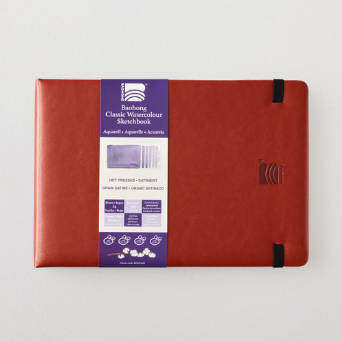  Baohong Classic Watercolour Sketchbook 300gsm Hot Pressed Smooth 24 Sheets 160 x 240mm 