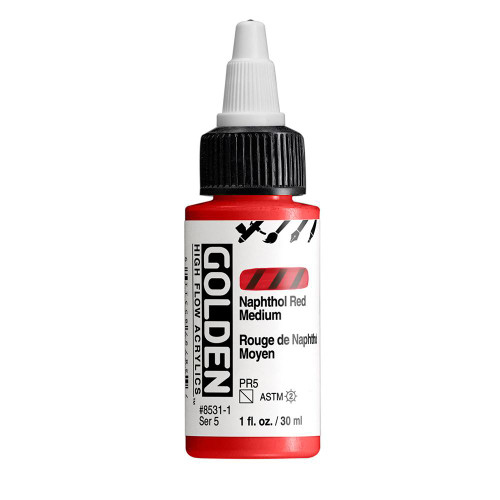  Golden High Flow Acrylic 30ml Naphthol Red Medium 