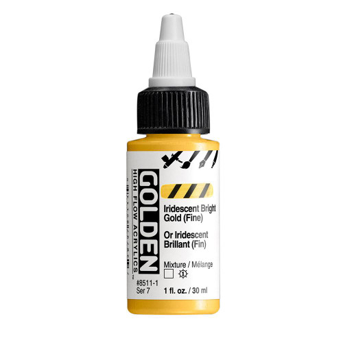  Golden High Flow Acrylic 30ml Iridescent Bright Gold (Fine) 