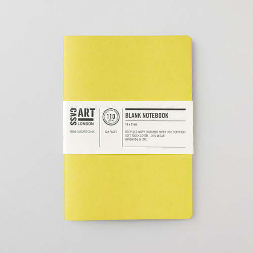  Cass Art Softbound Notebook 110gsm 128 Pages Blank A5 Lemon 