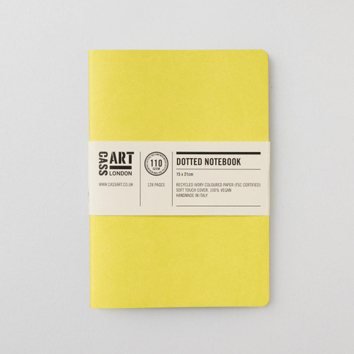  Cass Art Softbound Notebook 110gsm 128 Pages Dotted A5 Lemon 
