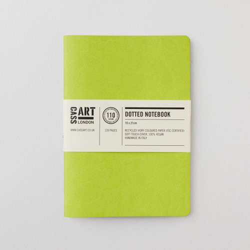  Cass Art Softbound Notebook 110gsm 128 Pages Dotted A5 Lime 