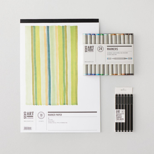  Cass Art Graphic Marker & Fineliner Bundle 