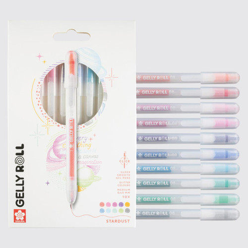  Sakura Gelly Roll Retractable Stardust Set of 10 Assorted Colours 