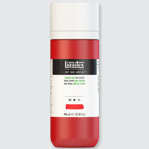  Liquitex Soft Body Acrylic 946ml Cadmium-free Red Medium 