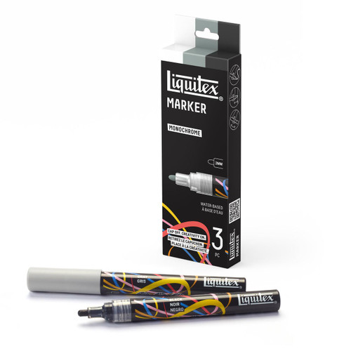  Liquitex Marker 2mm Monochrome Set of 3 