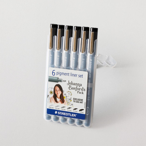  Staedtler 308 Pigment Liner Johanna Basford Edition Set of 6 Cass Art Exclusive 