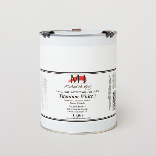 Michael Harding Oil Paint Titanium White No 2 (Linseed Oil) 1 Litre 