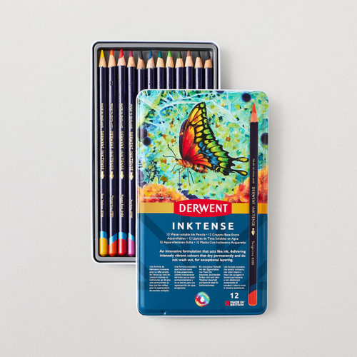  Derwent Inktense Pencil Tin Assorted Colours Set of 12 