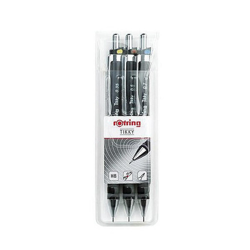  Rotring Tikky Pencil Wallet Set of 3 Black 