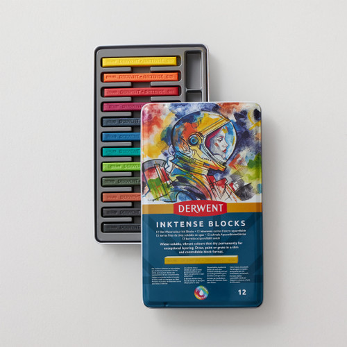 Derwent Inktense Block Tin Assorted Colours Set of 12