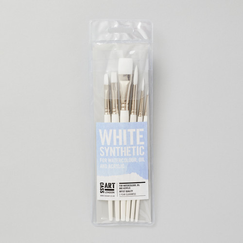 Cass Art White Synthetic Brush Set of 6