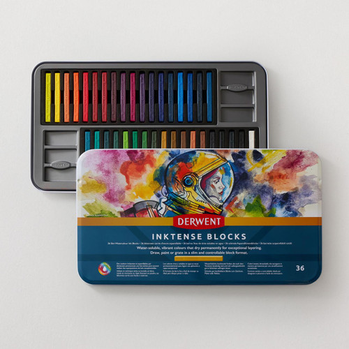  Derwent Inktense Block Tin Assorted Colours Set of 36 