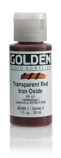  Golden Fluid Acrylic Paint 30ml Transparent Red Iron Oxide 