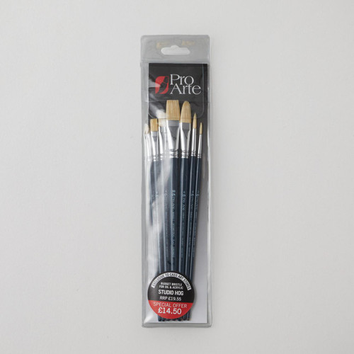  Pro Arte Studio Hog Set Series C Oil and Acrylic Brush Set of 7 
