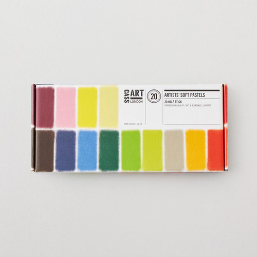  Cass Art Artists' Soft Pastels Half Assorted Colours Set of 20 